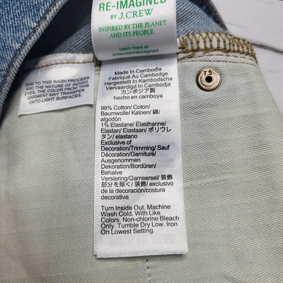 J. Crew Petite Semi Stretch High Rise Cropped Kick Out Jeans Medium Wash 29P - Picture 9 of 9